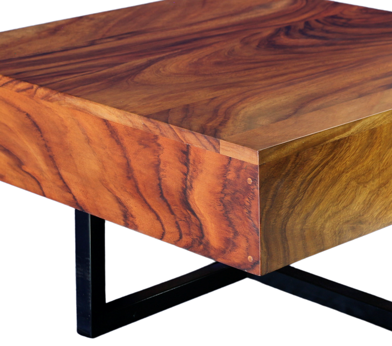 Toma agrandada con detalles de mesa de centro Tajumulco en conacaste