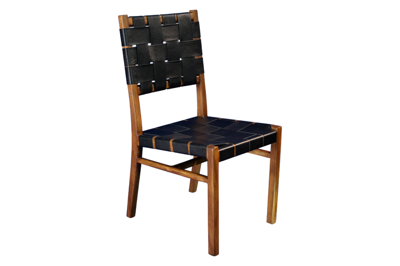 Silla de comedor Fuego en palo blanco de lado